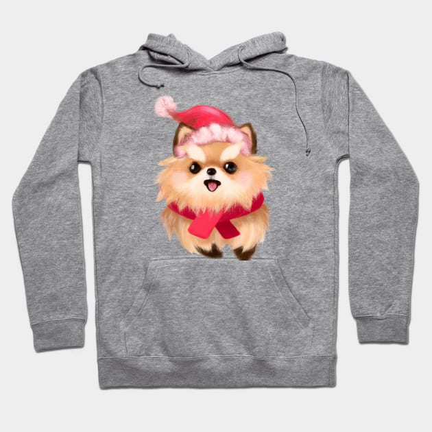 Cute Pomeranian Drawing Hoodie by Play Zoo